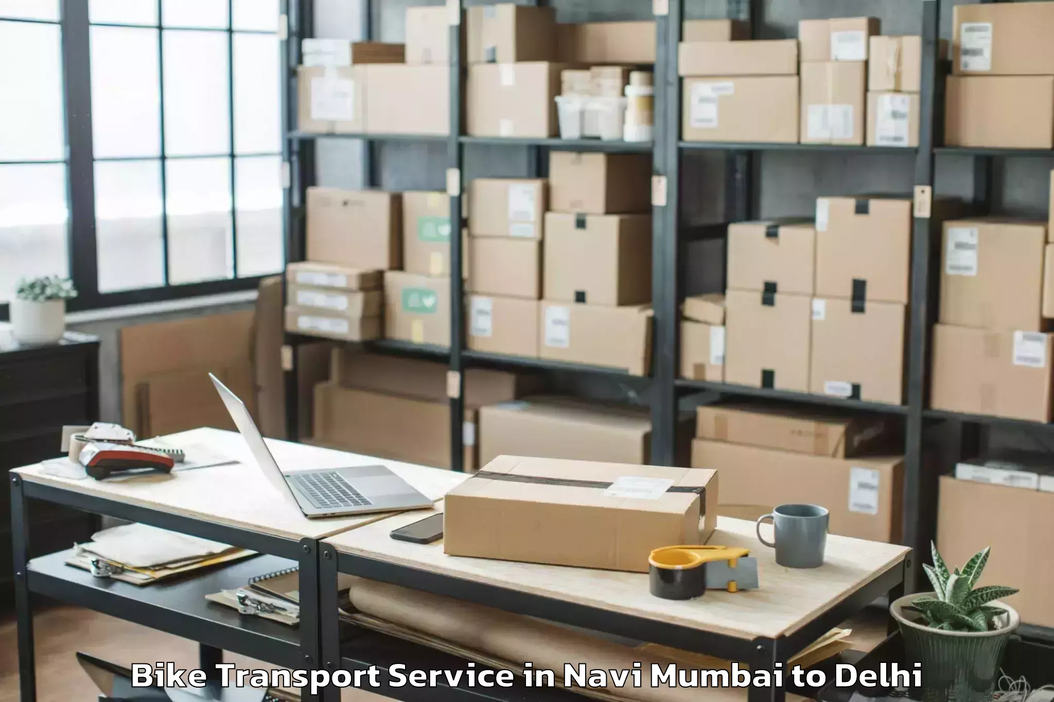 Leading Navi Mumbai to Parsvnath Mall Azadpur Bike Transport Provider